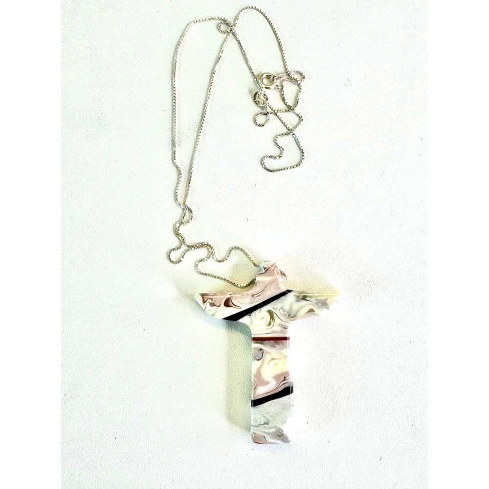 Original Sobral Brazil Christ the Redeemer Resin Pendant Necklace Silver Chain